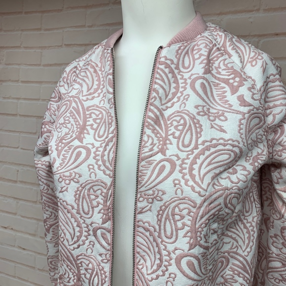 Victoria Beckham Pink Jacquard Brocade Jacket L - Picture 3 of 10